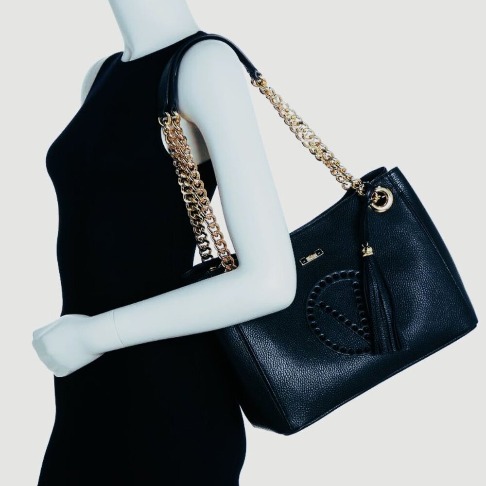 NWT ☑️Valentino LUISA ROCK Leather Chain Quilted NAVY BLUE💙 NWT, DUST BAG & COA - Picture 7 of 17